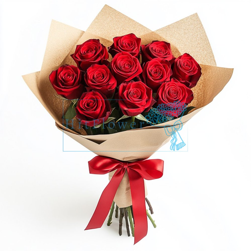 Букет из 11 красных роз Букет роз 11 красных роз